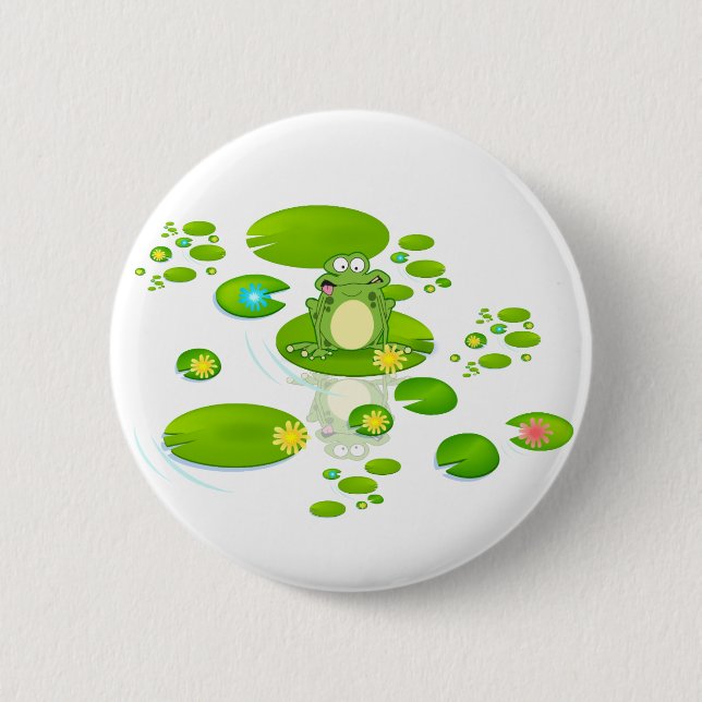 Frog 2 Inch Round Button (Front)