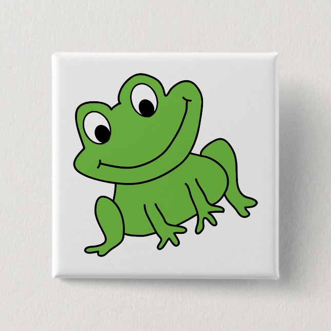 Frog 2 Inch Square Button (Front)