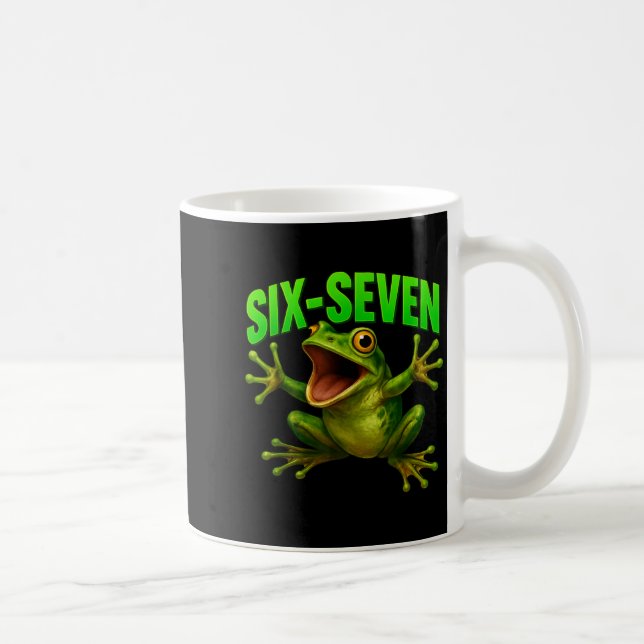 Frog 67 Meme Six Seven Funny Gen Alpha  Coffee Mug (Right)