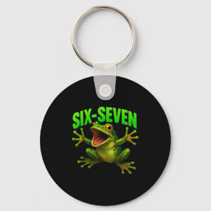 Frog 67 Meme Six Seven Funny Gen Alpha Keychain