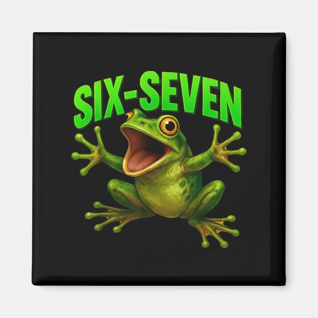 Frog 67 Meme Six Seven Funny Gen Alpha  Magnet (Front)