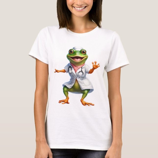Frog 7 nurse, frog, medic, toad, Ai generated T-Shirt (Front)