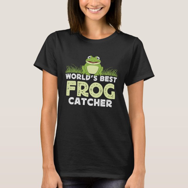 Frog Amphibians Exotic Animal Frog Hunter Tadpole  T-Shirt (Front)