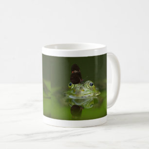 Frog and butterfly coffee mug