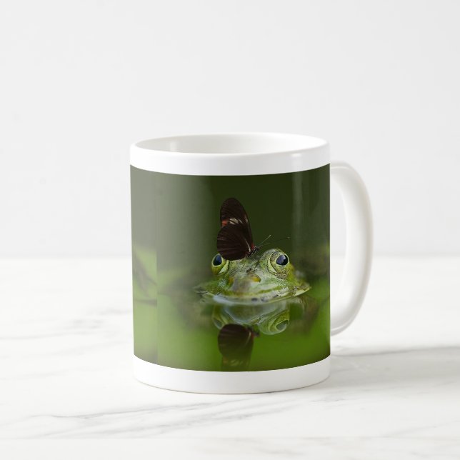 Frog and butterfly coffee mug (Front Right)