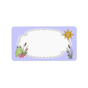 Frog and Cattails Label