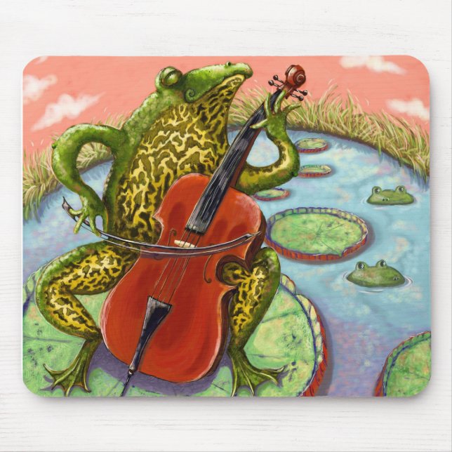 frog and cello mouse pad (Front)