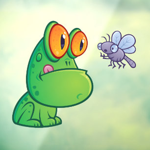 Frog and Dragonfly Window Cling
