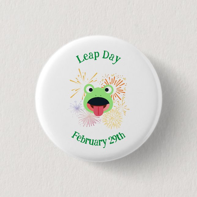 Frog and Fireworks Design 1 Inch Round Button (Front)