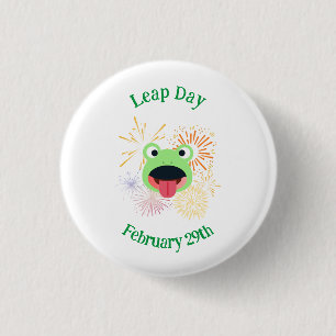 Frog and Fireworks Design 1 Inch Round Button