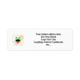 Frog and Fireworks Design Return Address Label