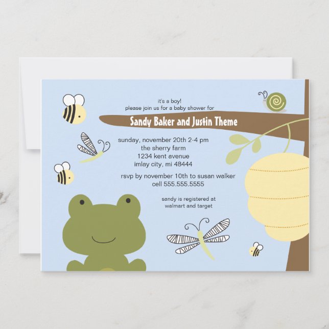 Frog and Friends Invitation (Front)