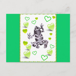 frog and hearts postcard
