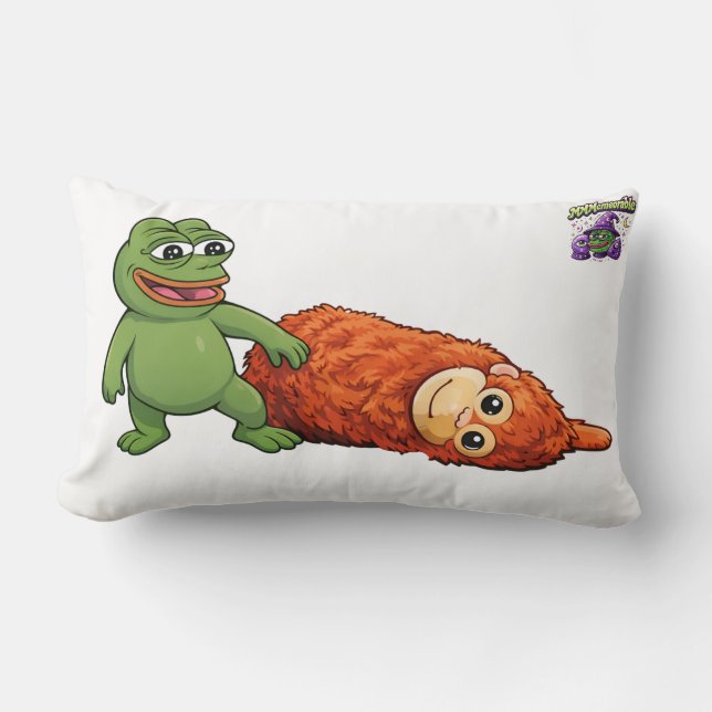 frog and monkey lumbar pillow (Front)