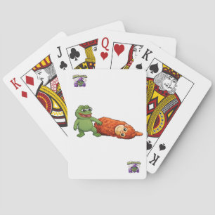 frog and monkey playing cards