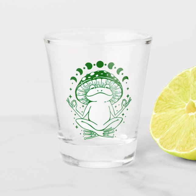 Frog And Mushroom, Mystical Mushroom  Shot Glass (Front)