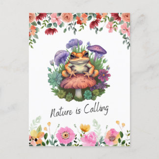 Frog and Mushroom Postcard