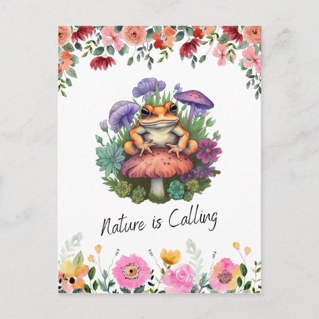 Frog and Mushroom Postcard (Front)