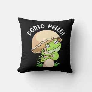 Frog And Mushroom Throw Pillow