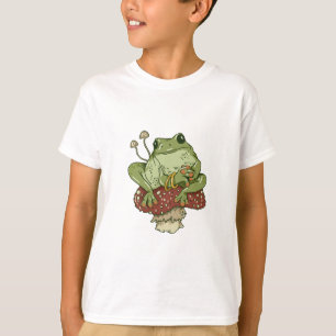 Frog and Mushrooms Cute Cottagecore Funny Toad T-Shirt
