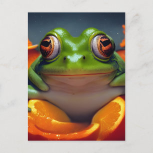 Frog and Oranges Postcard