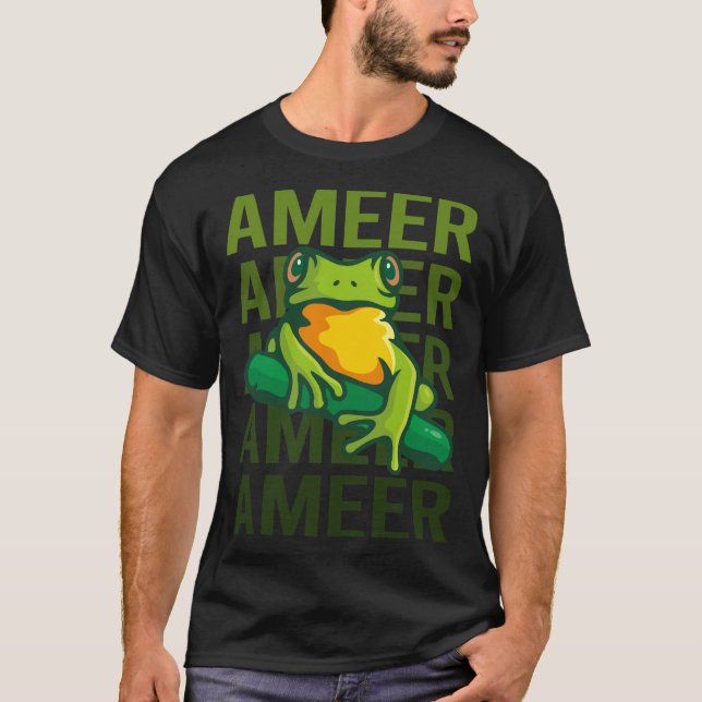 Frog Art - Ameer Name T-Shirt (Front)