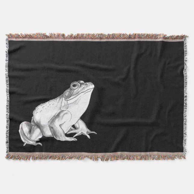 Frog Art Blanket Bull Frog Art Throw Blanket (Front)