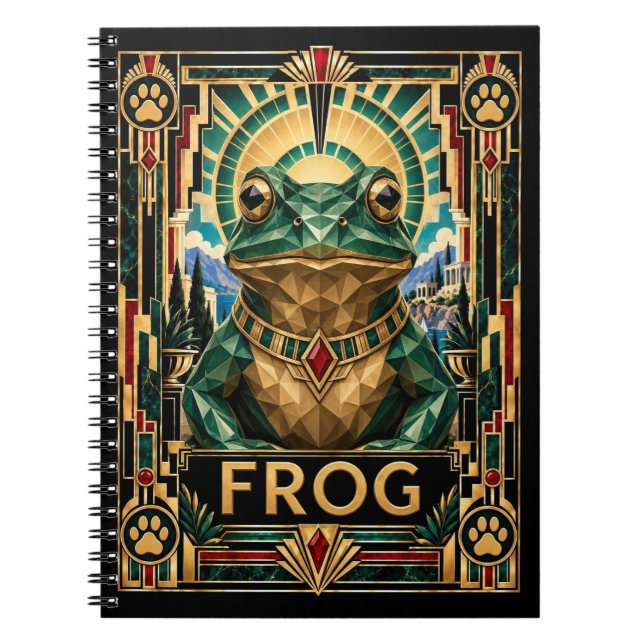 Frog, Art Deco Wildlife Notebook (Front)