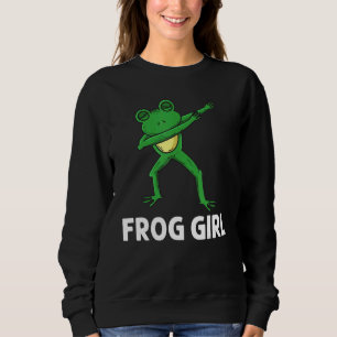 Frog Art For Girls Kids Dabbing Green Tree Toad An Sweatshirt