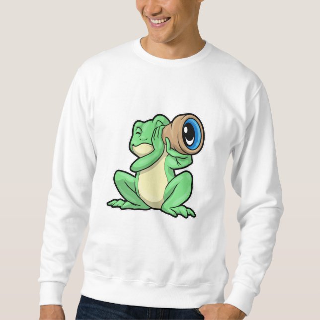 Frog as Astronomy with Telescope Sweatshirt (Front)