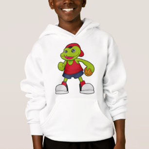 Frog as Basketball player with Basketball