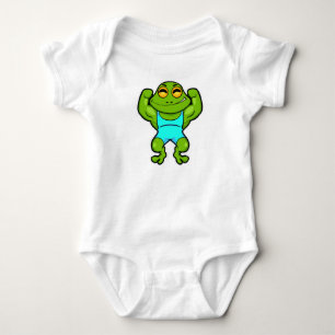 Frog as Bodybuilder at Bodybuilding Baby Bodysuit