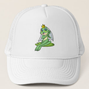 Frog as Bride at Wedding with Crown Trucker Hat