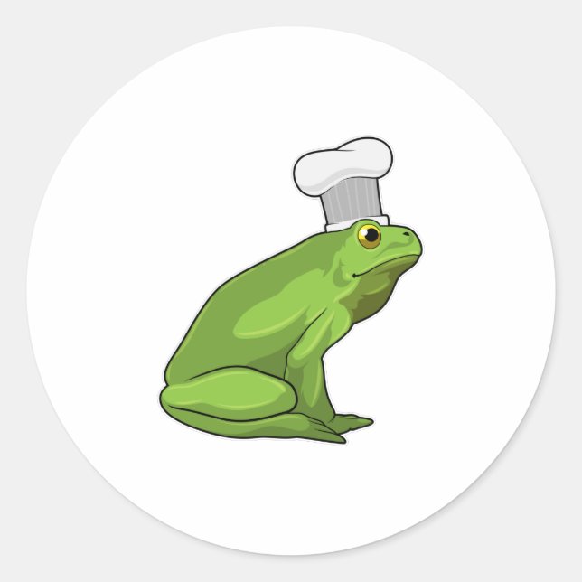 Frog as Cook with Chef hat Classic Round Sticker (Front)