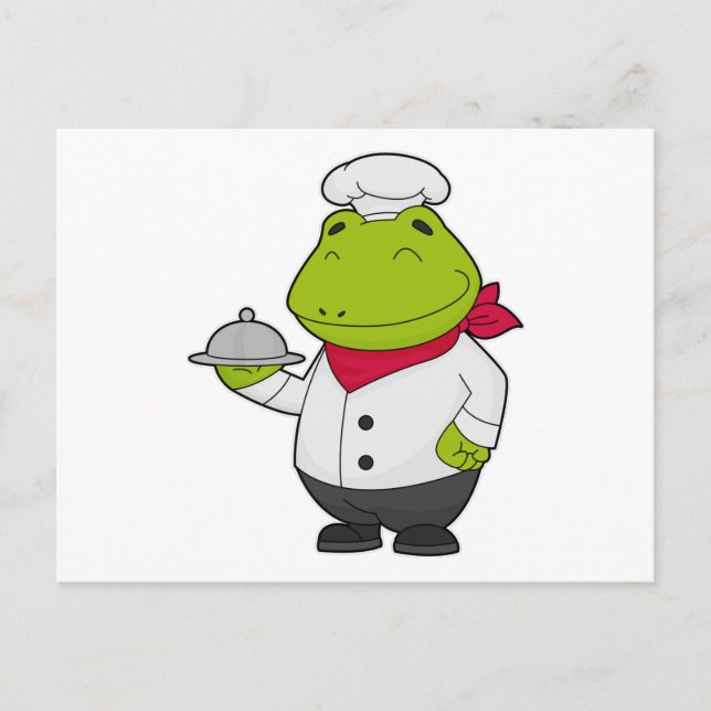 Frog as Cook with Platter Postcard (Front)