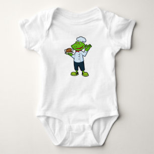 Frog as Cook with Serving plate & Chicken Baby Bodysuit