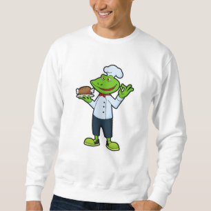 Frog as Cook with Serving plate & Chicken Sweatshirt
