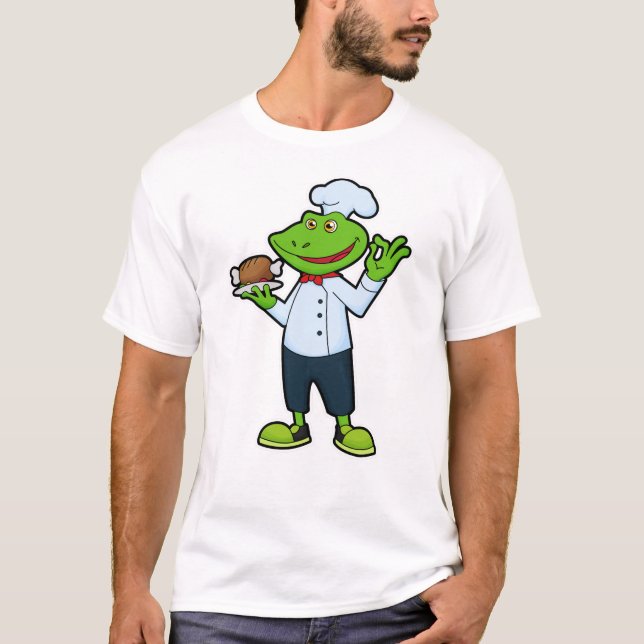 Frog as Cook with Serving plate & Chicken T-Shirt (Front)