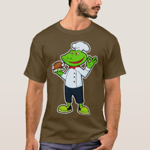 Frog as Cook with Serving plate Chicken T-Shirt