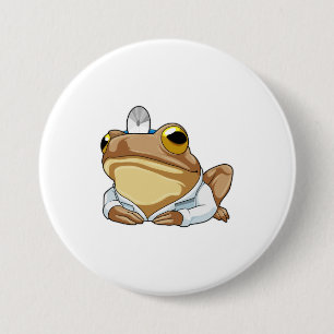 Frog as Doctor with Doctor's coat 3 Inch Round Button