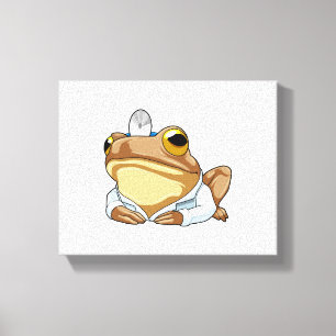 Frog as Doctor with Doctor's coat Canvas Print