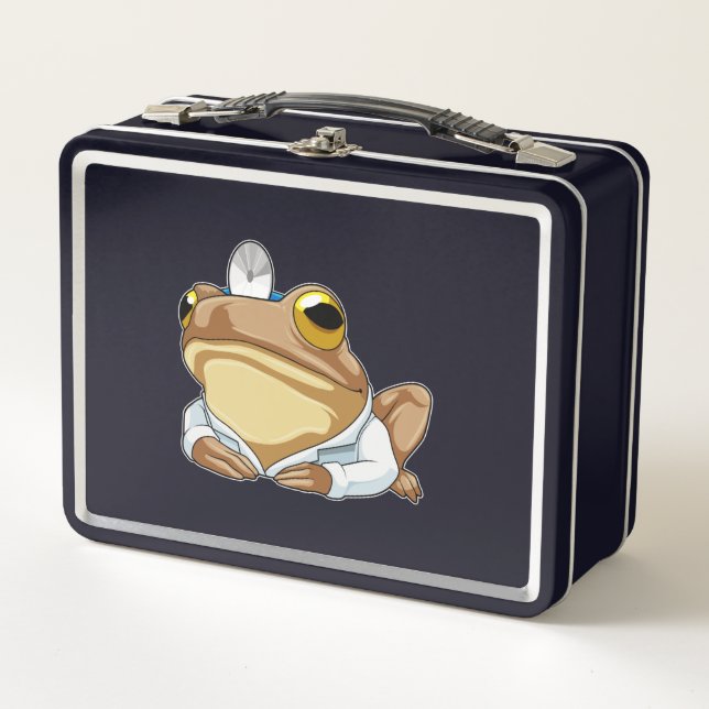 Frog as Doctor with Doctor's coat Metal Lunch Box (Front)