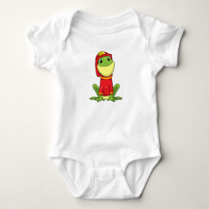 Frog as Firefighter with Helmet Baby Bodysuit