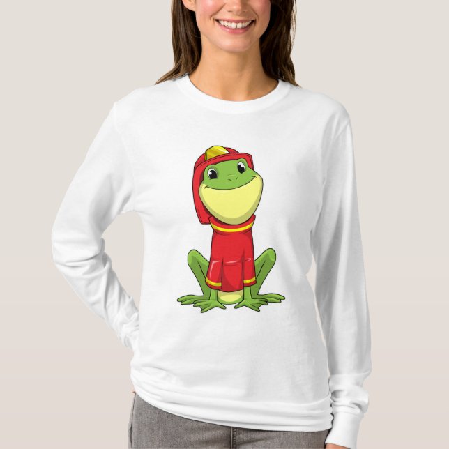 Frog as Firefighter with Helmet T-Shirt (Front)