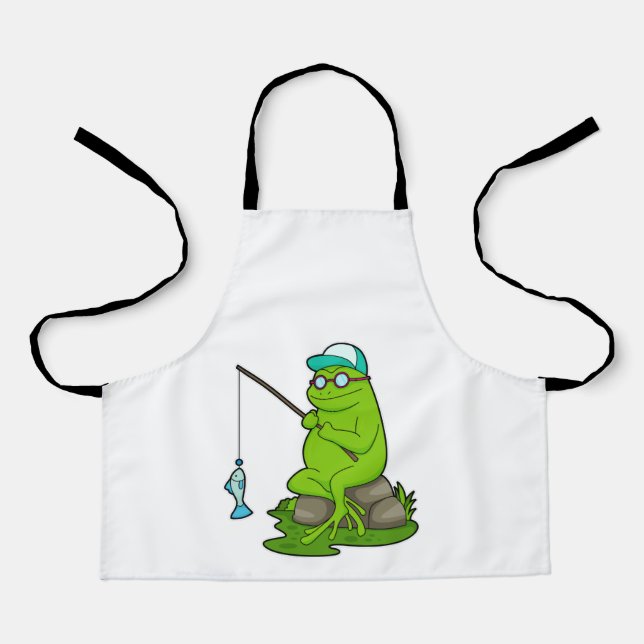 Frog as Fisher with Fishing rod & Fish Apron (Front)