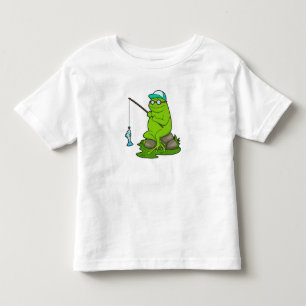 Frog as Fisher with Fishing rod & Fish Toddler T-shirt