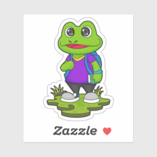 Frog as Hiker with Backpack