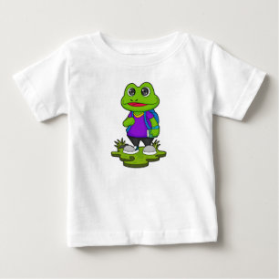 Frog as Hiker with Backpack Baby T-Shirt