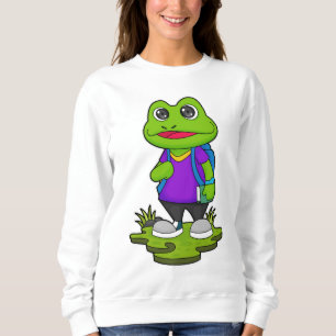 Frog as Hiker with Backpack Sweatshirt