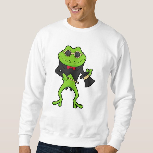 Frog as Magician with Magic wand & Hat Sweatshirt (Front)